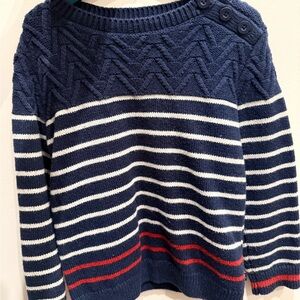 Navy and White Striped Kids Sweater